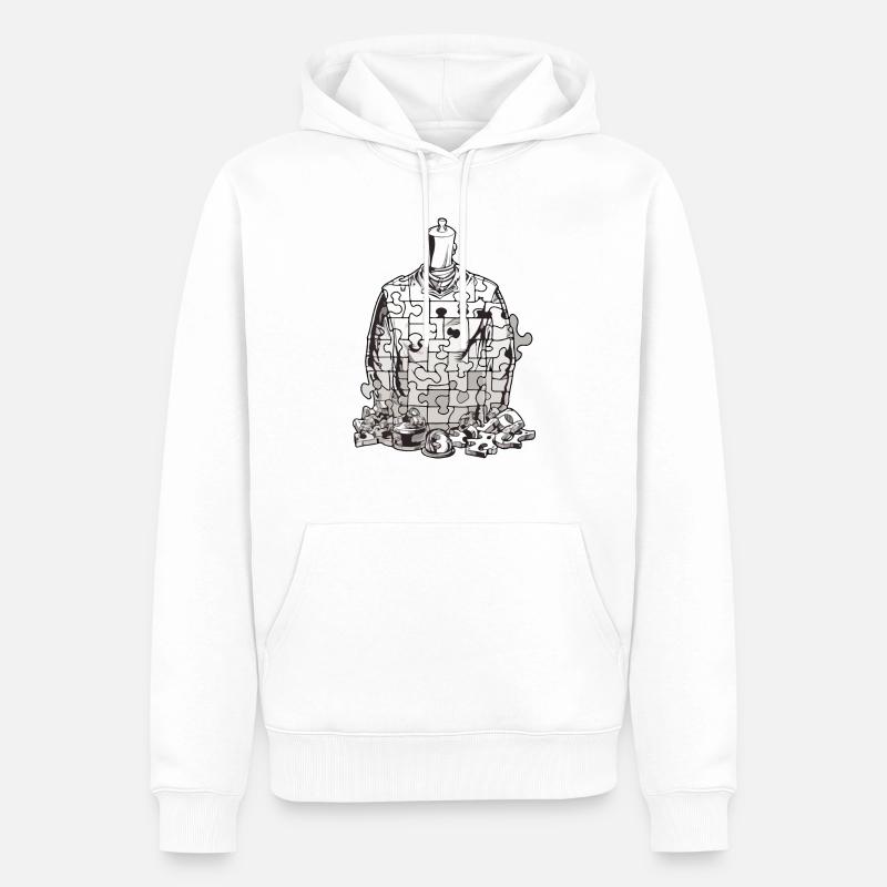 Pull puzzle - Sweat à capuche Premium bio Homme - blanc