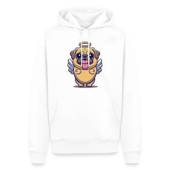 Mops Schutzengel - Männer Premium Bio Hoodie - Weiß - Vorne - Nico (187cm)