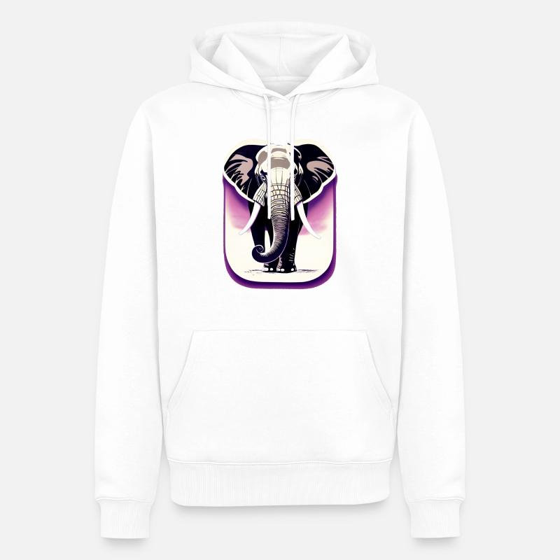La sagesse éternelle de l’éléphant - Sweat à capuche Premium bio Homme - blanc