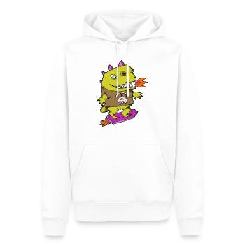 brutus - Sweat à capuche Premium bio Homme - blanc - Devant - Nico (187cm)