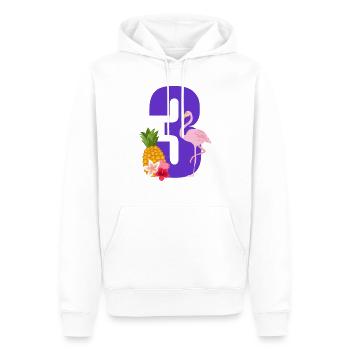 3rd Anniversary Flamingo - Men’s Premium Organic Hoodie - white - Front - Nico (187cm)