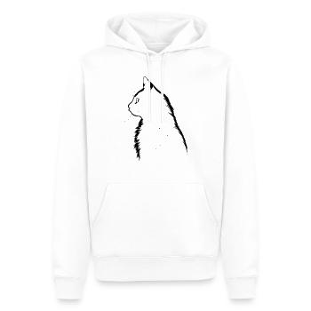 Cat, Cat Motif - Men’s Premium Organic Hoodie - white - Front - Nico (187cm)