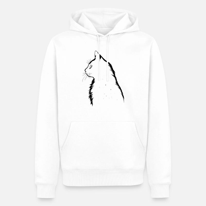 Chat, Motif De Chat - Sweat à capuche Premium bio Homme - blanc