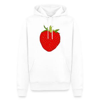 Erdbeere - Männer Premium Bio Hoodie - Weiß - Vorne - Nico (187cm)