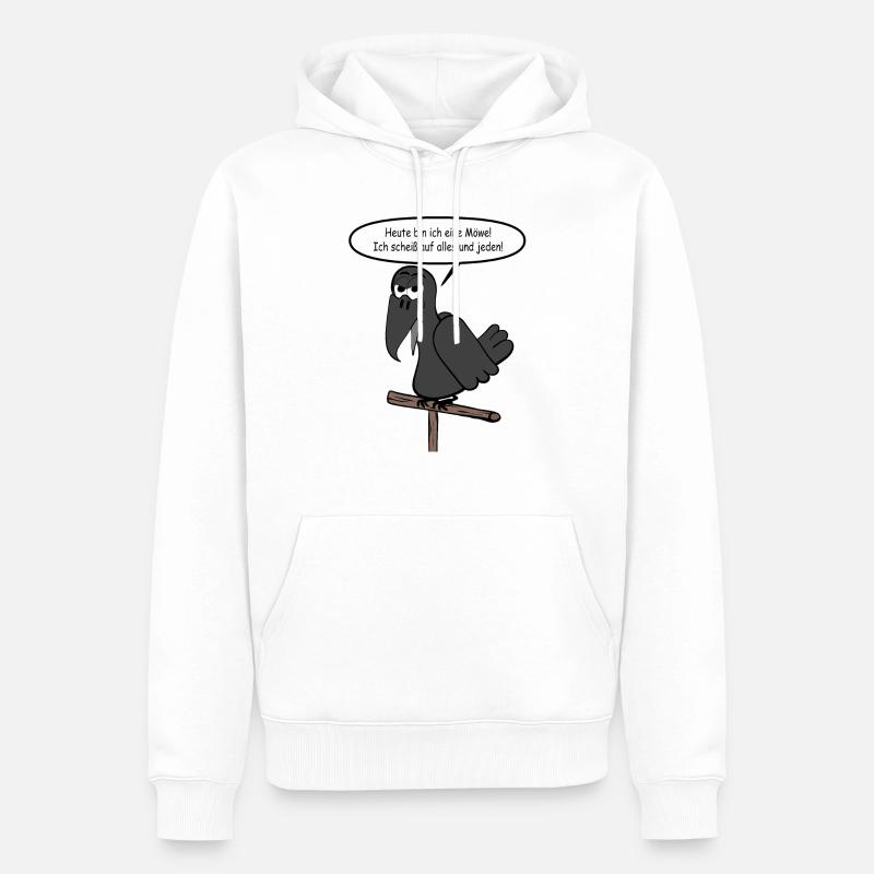 Heute bin ich eine Möwe - Männer Premium Bio Hoodie - Weiß