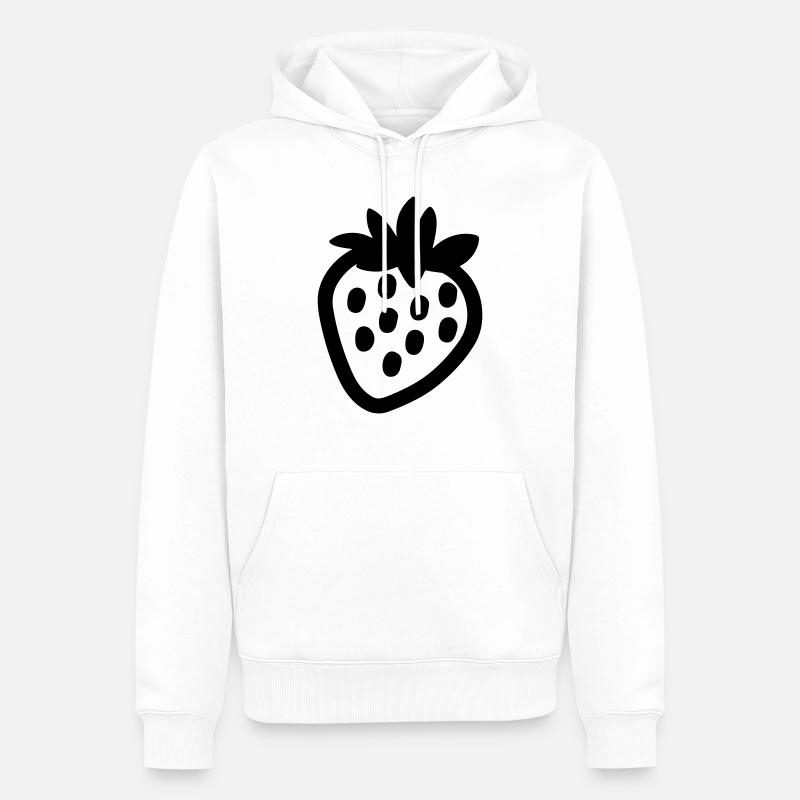 Erdbeere - Männer Premium Bio Hoodie - Weiß