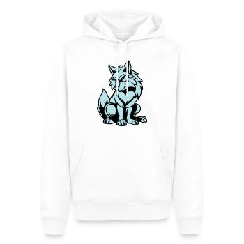 wolf comic tier - Männer Premium Bio Hoodie - Weiß - Vorne - Nico (187cm)