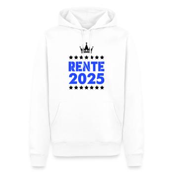 rente 2025 - Männer Premium Bio Hoodie - Weiß - Vorne - Nico (187cm)