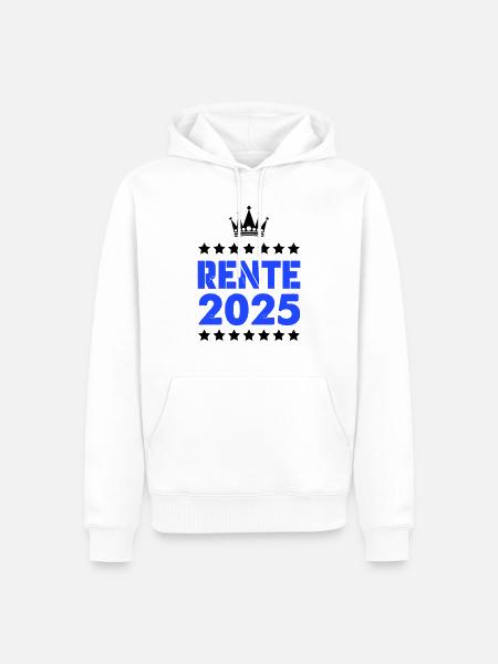 Rente 2025 - Sweat à capuche Premium bio Homme - blanc