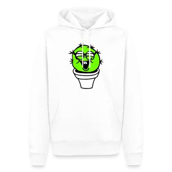 Kaktus Nerd Gesicht Stachelig Hornbrille Cool Geek - Männer Premium Bio Hoodie - Weiß - Vorne - Nico (187cm)