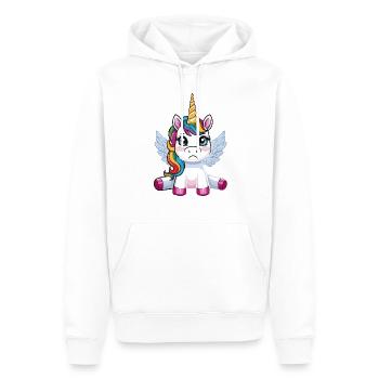 Genervtes Einhorn – Originelles Design für Fantasi - Männer Premium Bio Hoodie - Weiß - Vorne - Nico (187cm)