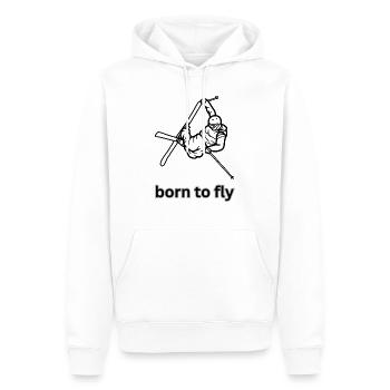 born to fly - Männer Premium Bio Hoodie - Weiß - Vorne - Nico (187cm)