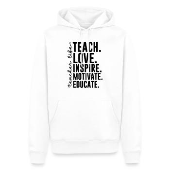 Teach, Love, Inspire, Motivate, Educate - Männer Premium Bio Hoodie - Weiß - Vorne - Nico (187cm)