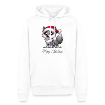Wolf Merry Christmas - Männer Premium Bio Hoodie - Weiß - Vorne - Nico (187cm)