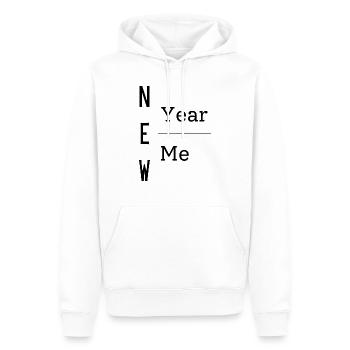 New Year New Me - Men’s Premium Organic Hoodie - white - Front - Nico (187cm)