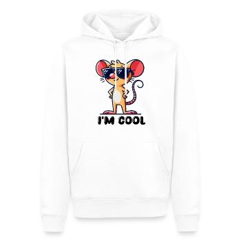 maus cool - Männer Premium Bio Hoodie - Weiß - Vorne - Nico (187cm)