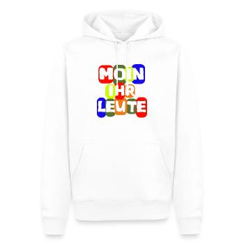 Langue Chemise Moin vous les gens amusant - Sweat à capuche Premium bio Homme - blanc - Devant - Nico (187cm)
