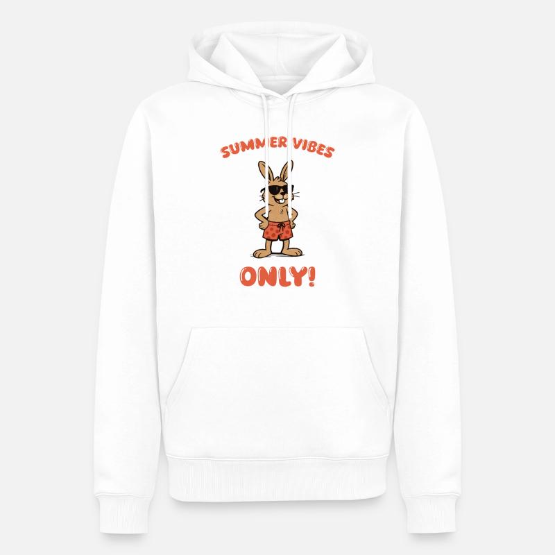 Bunny Summervibes - Sweat à capuche Premium bio Homme - blanc