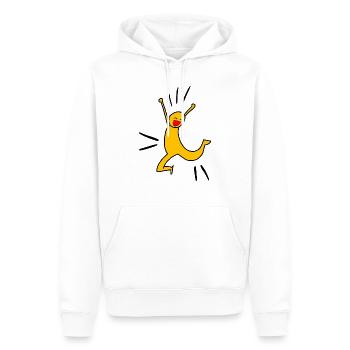 Joie jaune O - Sweat à capuche Premium bio Homme - blanc - Devant - Nico (187cm)