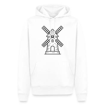 Icône du moulin à vent - Sweat à capuche Premium bio Homme - blanc - Devant - Nico (187cm)