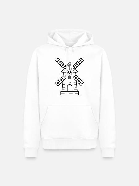Windmill icon - Men’s Premium Organic Hoodie - white