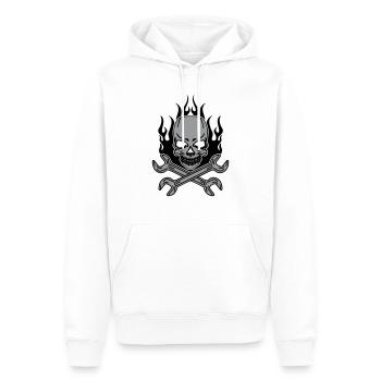 Tuning Skull - Sweat à capuche Premium bio Homme - blanc - Devant - Nico (187cm)