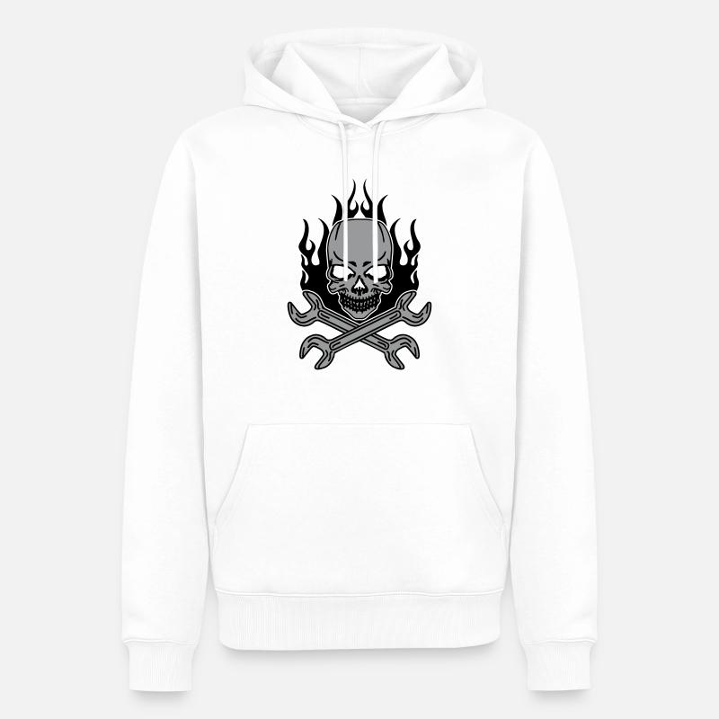Tuning Skull - Männer Premium Bio Hoodie - Weiß