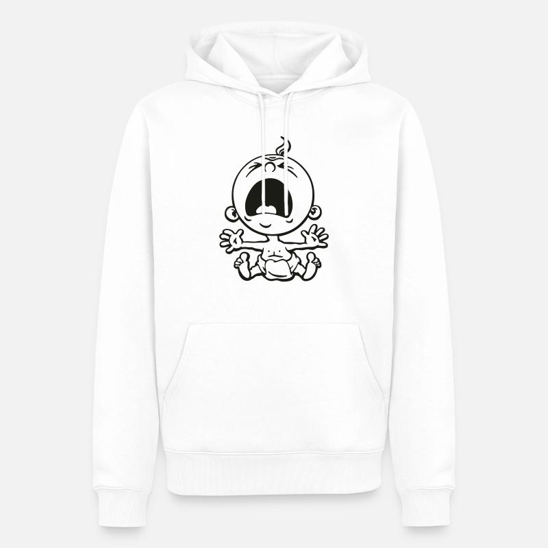 Le bébé pleure. - Sweat à capuche Premium bio Homme - blanc