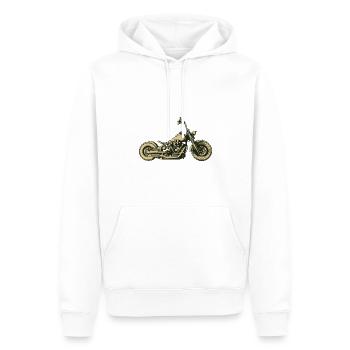 Motocyclette - Sweat à capuche Premium bio Homme - blanc - Devant - Nico (187cm)