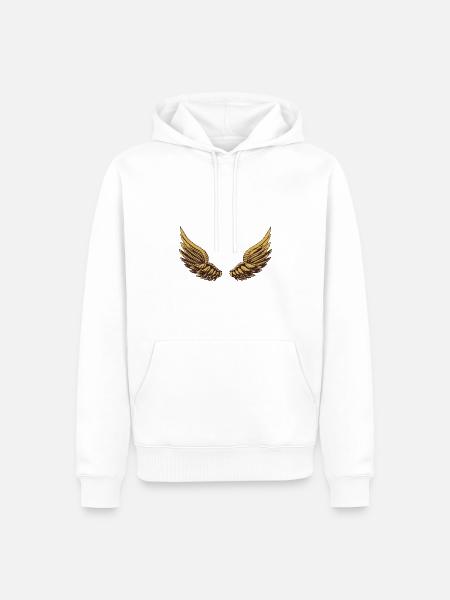 Wing - Men’s Premium Organic Hoodie - white