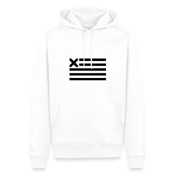 USA Flagge X - Männer Premium Bio Hoodie - Weiß - Vorne - Nico (187cm)