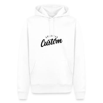 American Custom - Men’s Premium Organic Hoodie - white - Front - Nico (187cm)