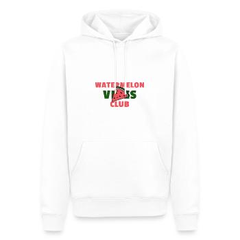 Watermelon Vibes Club – Pastèques - Sweat à capuche Premium bio Homme - blanc - Devant - Nico (187cm)
