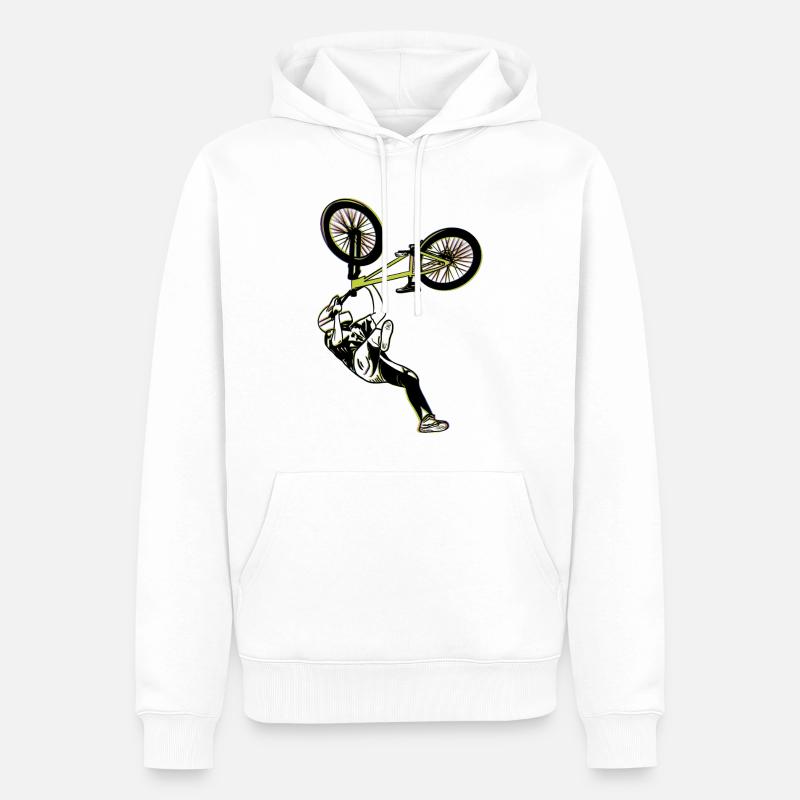 VTT VTT VTT VTT Vélo - Sweat à capuche Premium bio Homme - blanc