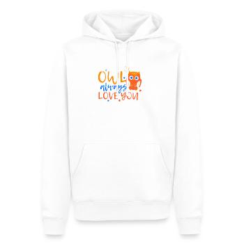 Chouette - t'aime toujours comme prédateur animal - Sweat à capuche Premium bio Homme - blanc - Devant - Nico (187cm)