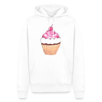 Amour de petit gâteau de cerise - Sweat à capuche Premium bio Homme - blanc - Devant - Nico (187cm)