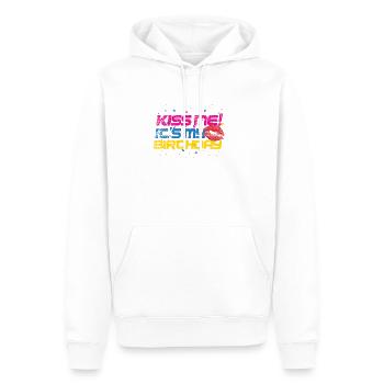Geburtstag Birthday vintage Geschenk küss mich - Männer Premium Bio Hoodie - Weiß - Vorne - Nico (187cm)