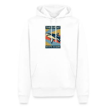 Grand requin blanc poisson dangereux cadeau animal mer - Sweat à capuche Premium bio Homme - blanc - Devant - Nico (187cm)