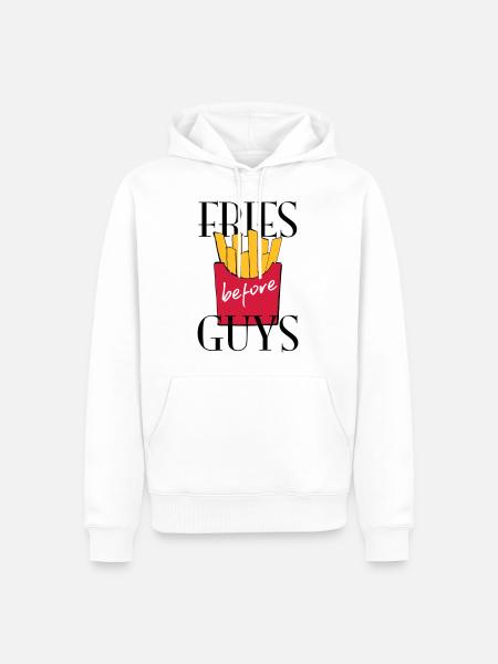 Pommes - Männer Premium Bio Hoodie - Weiß