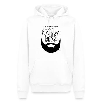 Bart, Beard - Sort - Cadeaux idée hommes - Sweat à capuche Premium bio Homme - blanc - Devant - Nico (187cm)