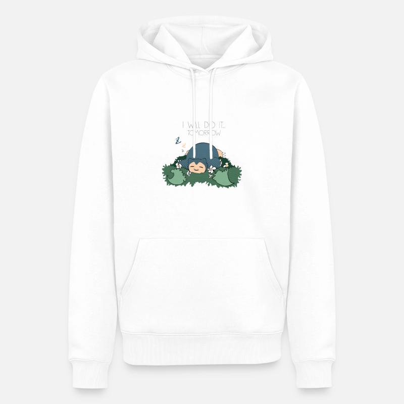 Fauler Ronflex - Männer Premium Bio Hoodie - Weiß
