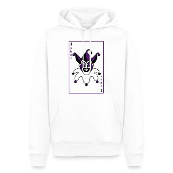 Joker Karte Poker Halloween dreifarbig Clown - Männer Premium Bio Hoodie - Weiß - Vorne - Nico (187cm)