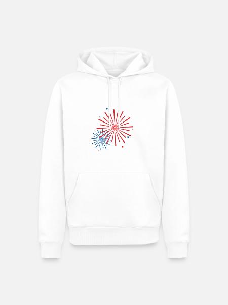 feu d'artifice - Sweat à capuche Premium bio Homme - blanc