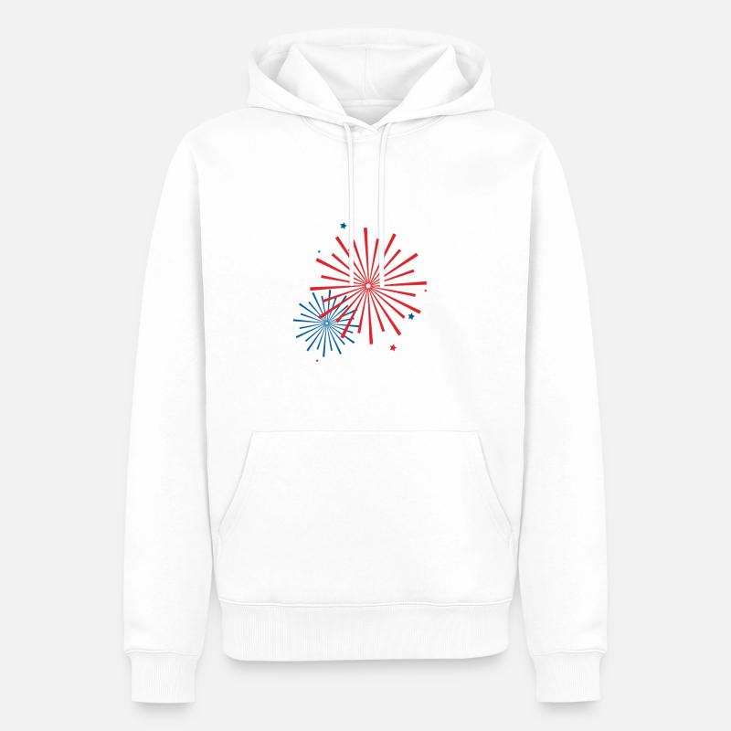 feu d'artifice - Sweat à capuche Premium bio Homme - blanc