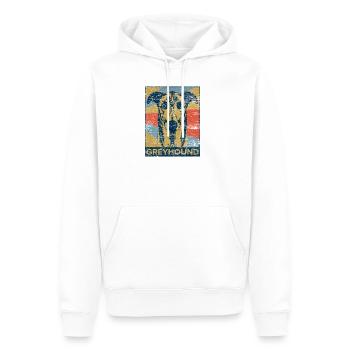 Le lévrier - Sweat à capuche Premium bio Homme - blanc - Devant - Nico (187cm)