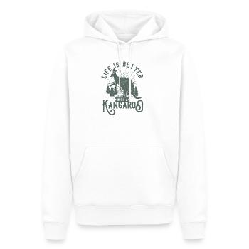 Känguru - Männer Premium Bio Hoodie - Weiß - Vorne - Nico (187cm)