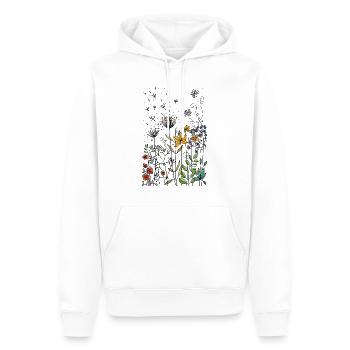 fleurs - Sweat à capuche Premium bio Homme - blanc - Devant - Nico (187cm)