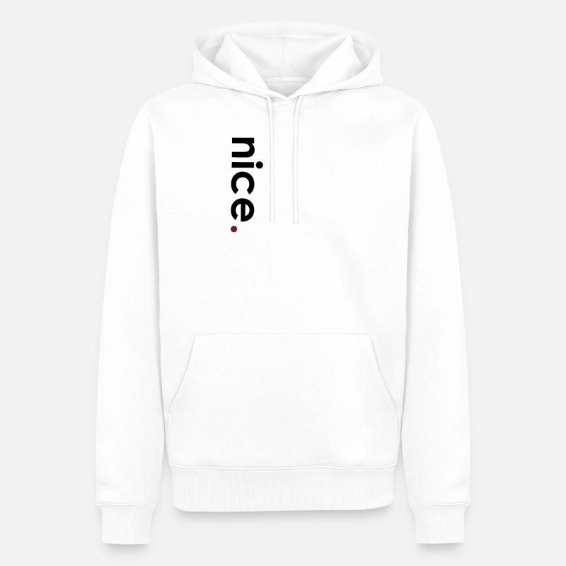 Nice Vertikal schwarz - Männer Premium Bio Hoodie - Weiß