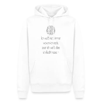 Je ne sais pas toujours de quoi je parle - Sweat à capuche Premium bio Homme - blanc - Devant - Nico (187cm)