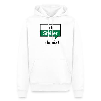 Ich Steirer – du nix - Männer Premium Bio Hoodie - Weiß - Vorne - Nico (187cm)